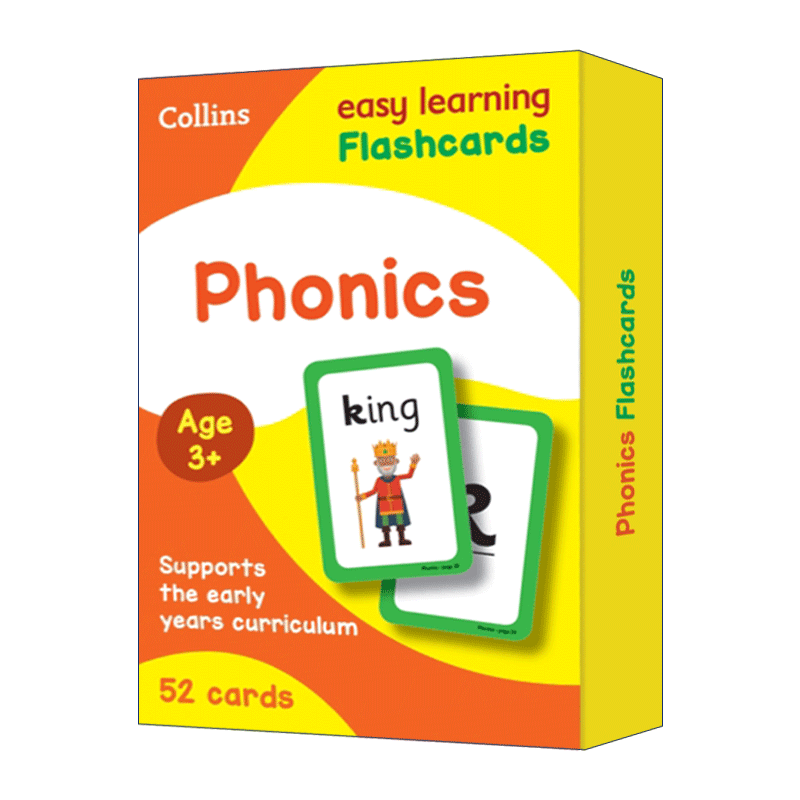 英文原版 Collins Easy Learning Flashcards Ages 3-5 Phonics 柯林斯易学儿童 自然拼读闪卡 3-5岁 英文版 进口英语原版书籍 - 图0