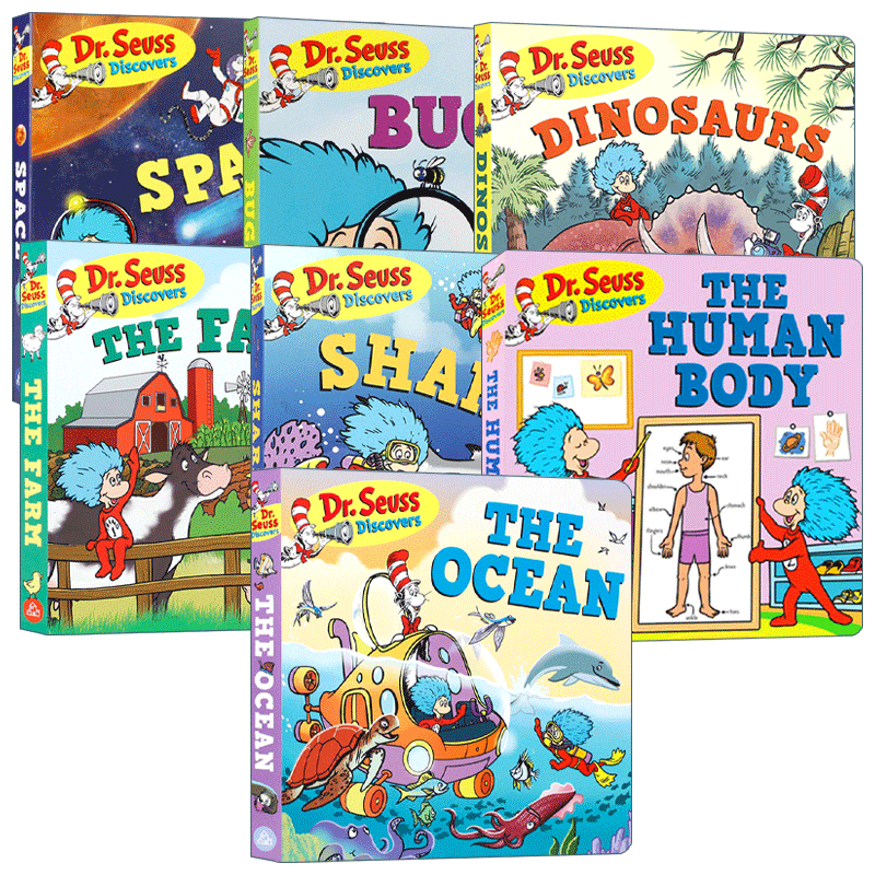 英文原版 Dr. Seuss Discovers 苏斯博士发现系列7册 纸板书 低幼儿童科普启蒙认知绘本 亲子互动共读科学早教书 英文版进口英语书 - 图1