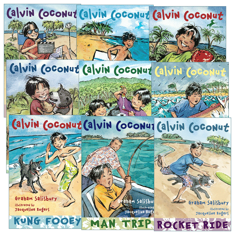 英文原版 Calvin Coconut 卡尔文椰子系列9册 儿童章节桥梁故事书 Graham Salisbury 英文版 进口英语原版书籍 - 图1