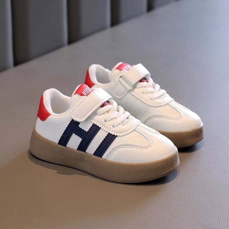 英国next sara儿童小白鞋潮女童2025秋冬新款男童板鞋皮面德训鞋,淘宝优惠券,粉丝福利购,淘宝优惠卷