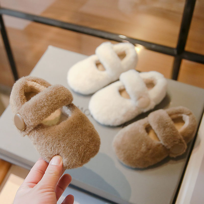 英国next sara女童毛毛鞋2024秋冬新款儿童棉鞋加绒二棉豆豆鞋子,淘宝优惠券,粉丝福利购,淘宝优惠卷