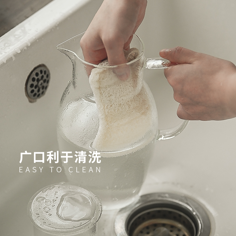 日式锤纹耐热耐高温玻璃冷水壶大容量凉茶泡茶壶夏季家用水杯茶杯 - 图2