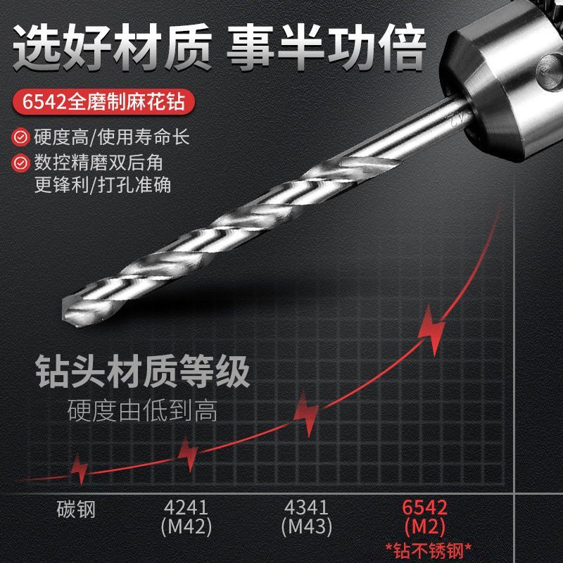 麻花钻头高硬度专打304不锈钢打孔转头钻铁板专用手电钻套装大全,淘宝优惠券,粉丝福利购,淘宝优惠卷