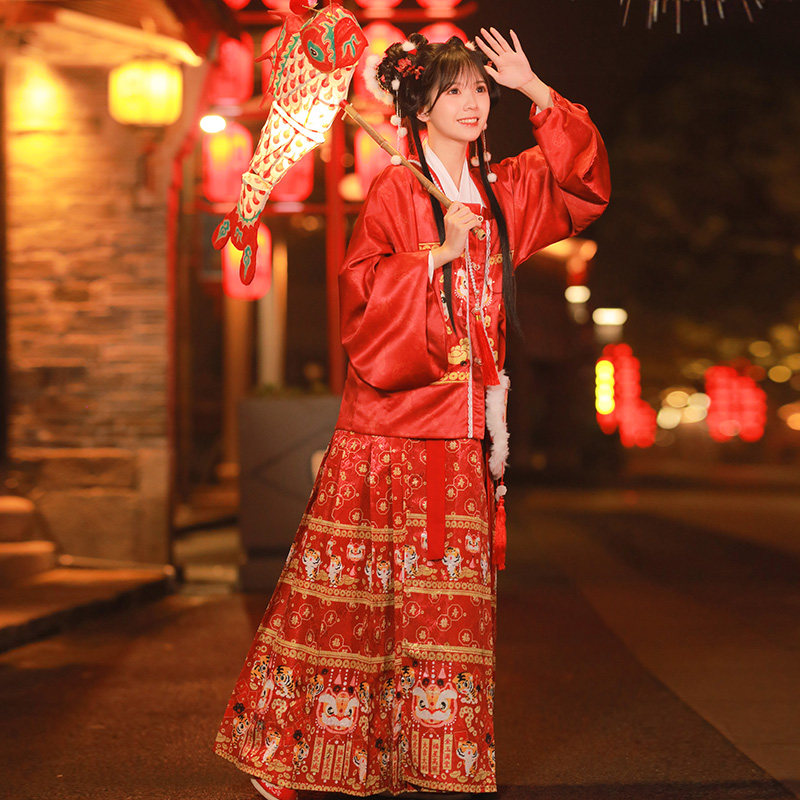 玫布琳原创虎虎矜冬季汉服马面裙 玫布琳汉服