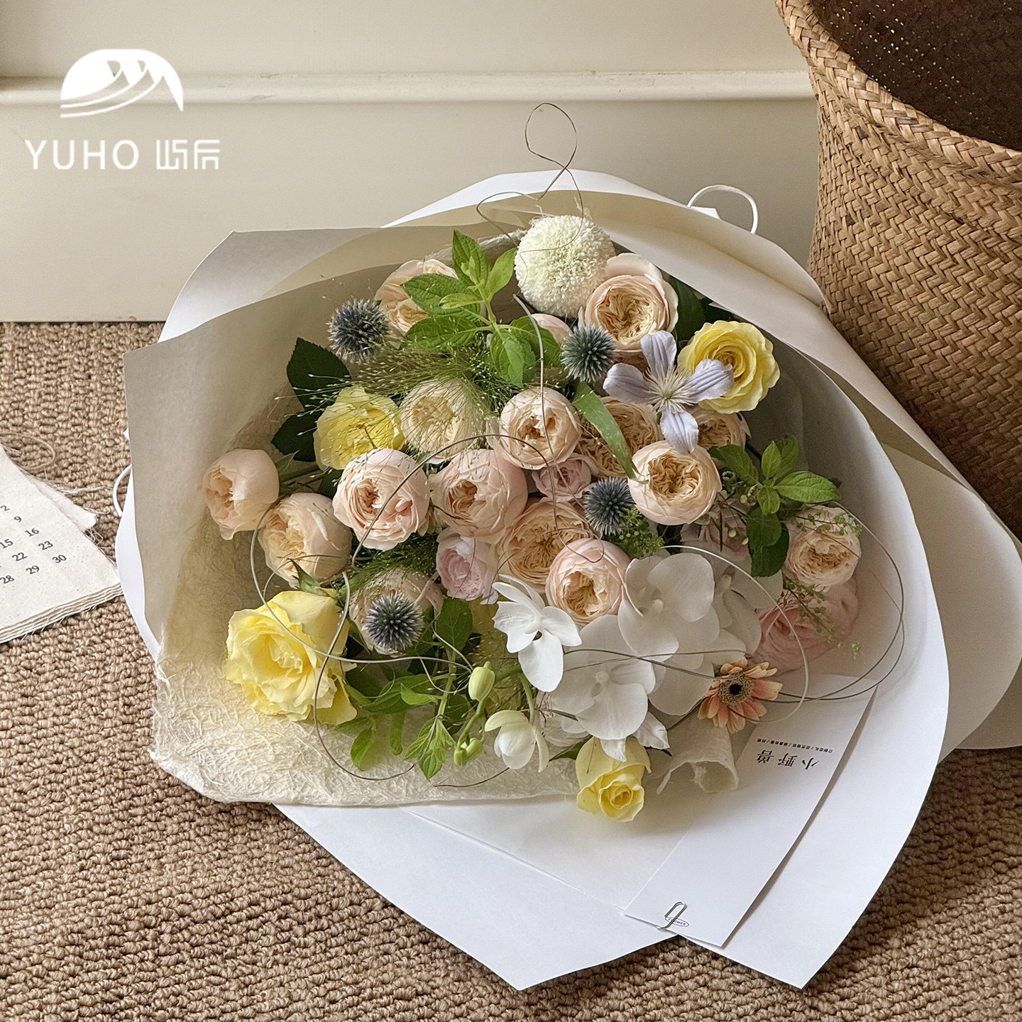 屿后 自然毛边纤维麻丝纸鲜花花束复古包花纸花店diy手工花艺资材,淘宝优惠券,粉丝福利购,淘宝优惠卷