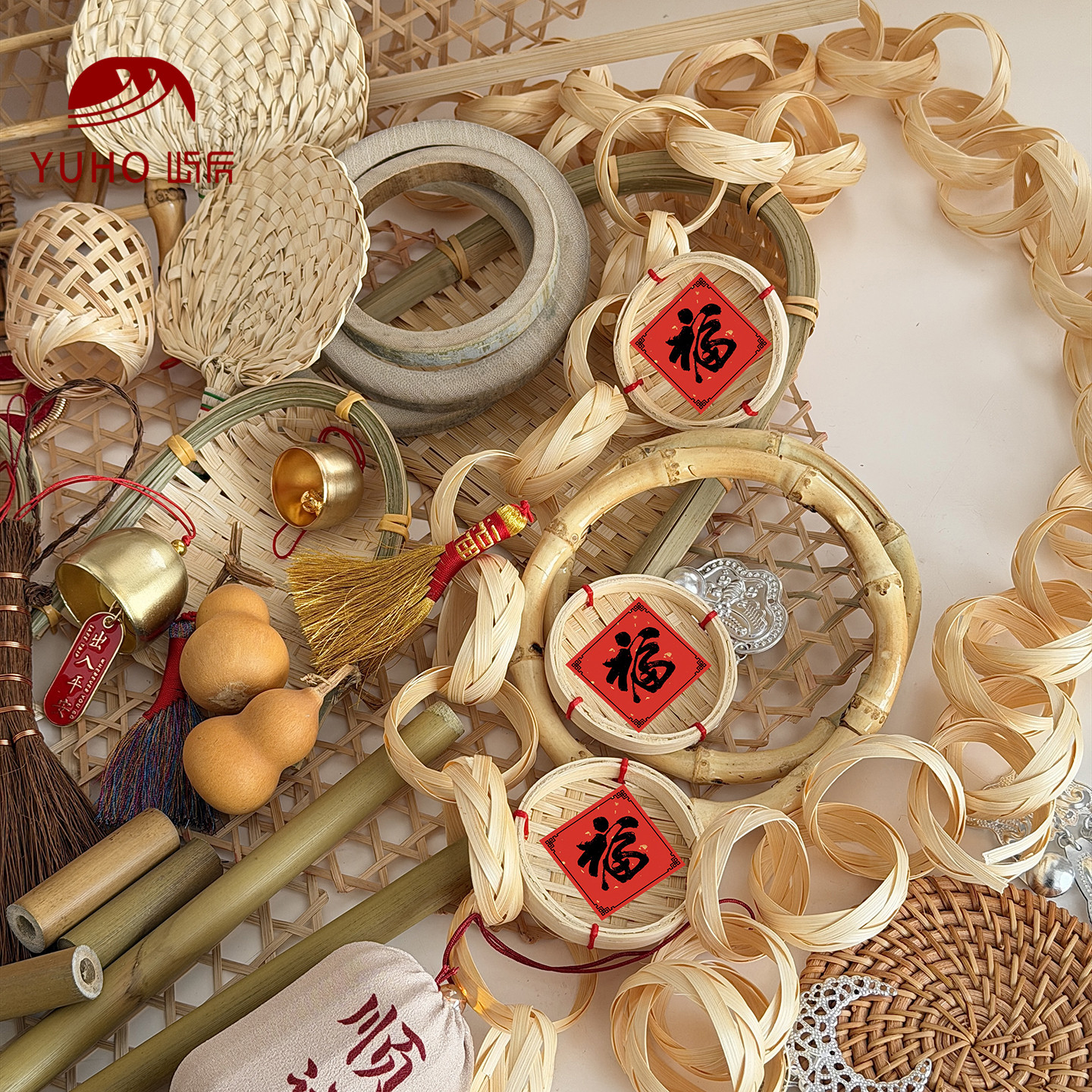 屿后 【2026】新年挂件合集竹制品新年门挂diy礼物氛围感扫帚材料,淘宝优惠券,粉丝福利购,淘宝优惠卷