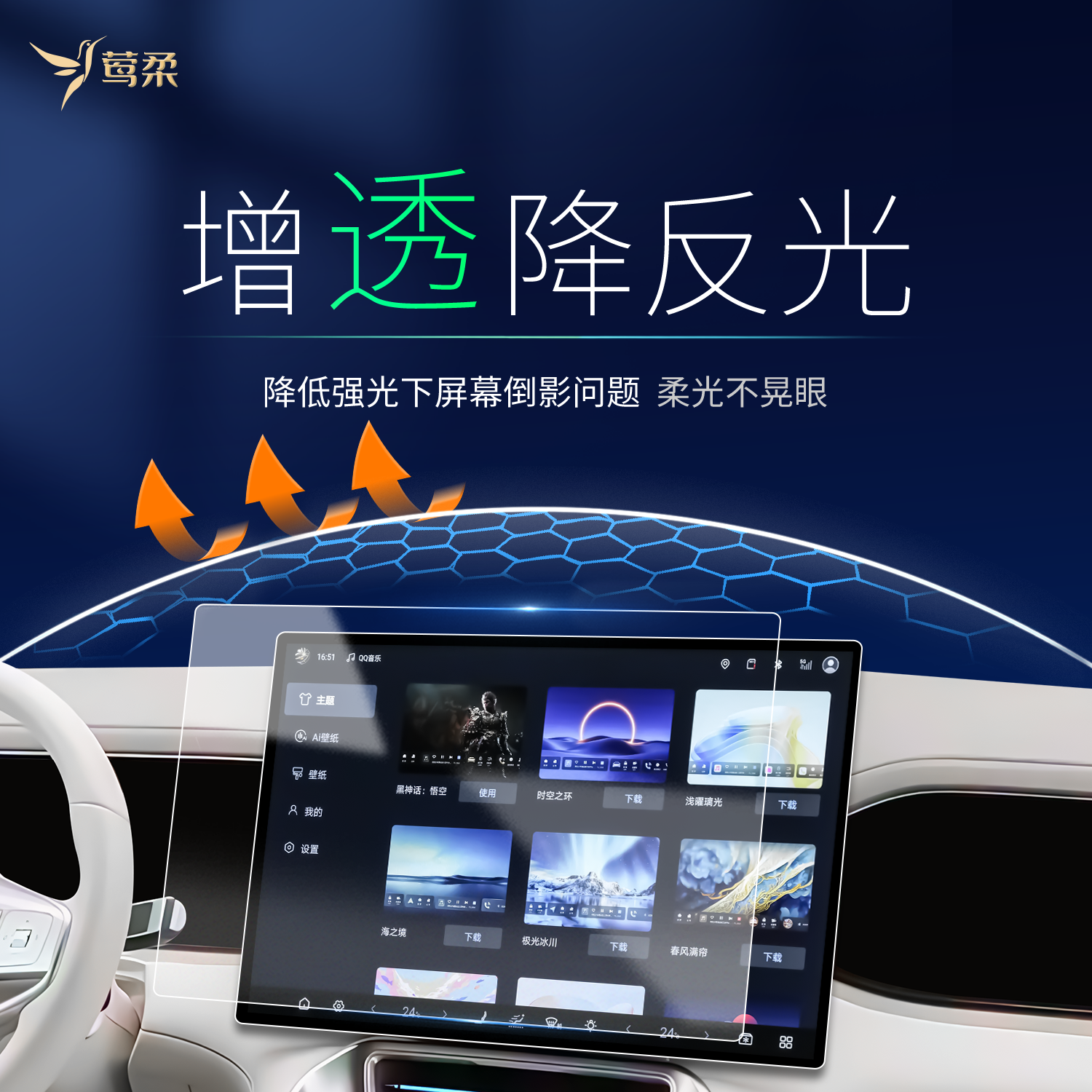 适用于腾势N8L屏幕钢化膜中控贴膜汽车内饰用品配件改装车上车载