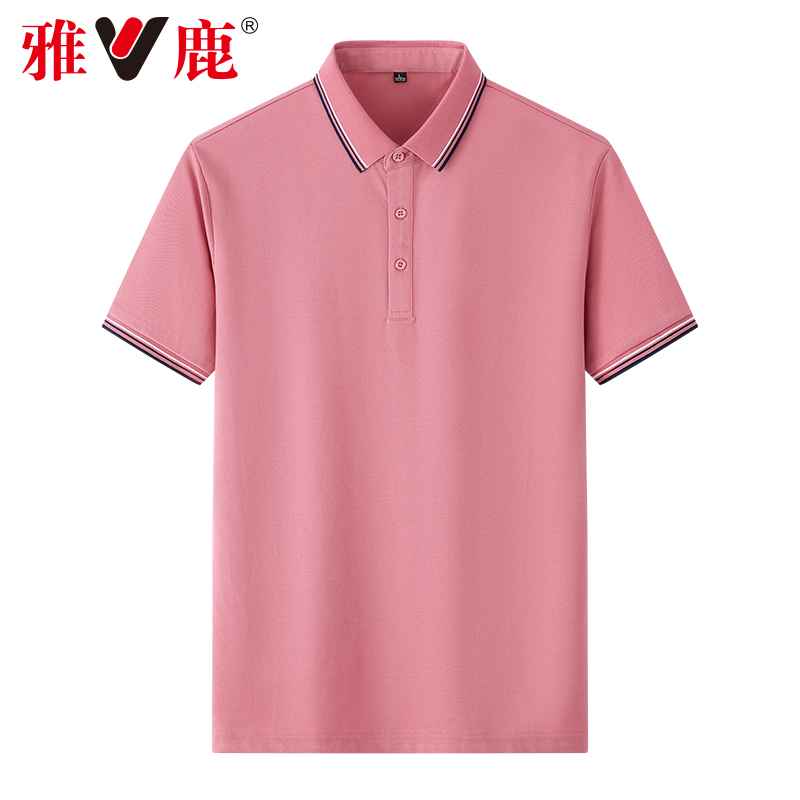 雅鹿男士短袖高端纯色夏季p polo衫 雅鹿服饰Polo衫