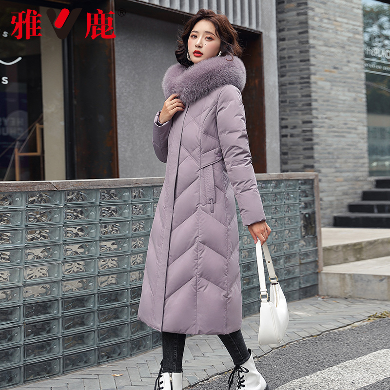 雅鹿羽绒服女 年新款长款过膝冬爆款狐狸毛领时尚洋气收腰外套 2021 雅鹿羽绒服女 年新款长款过膝冬爆款狐狸毛领时尚洋气收腰外套 2021