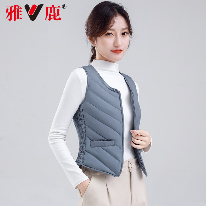 雅鹿羽绒女2021年新款冬内搭马甲 雅鹿服饰马夹