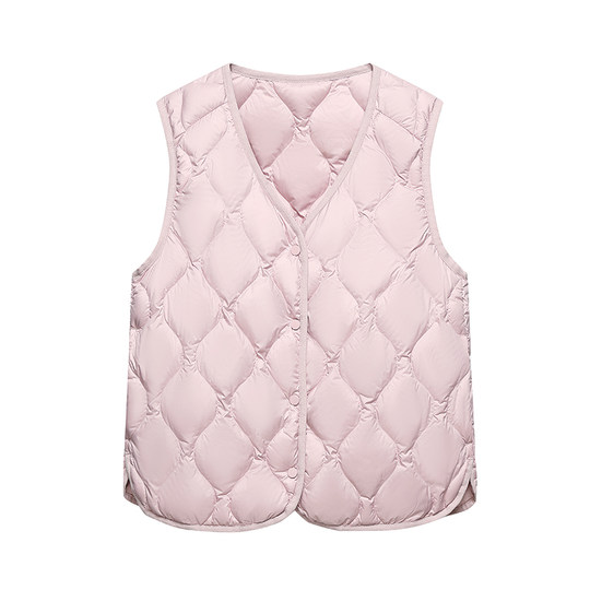 雅鹿轻薄羽绒马甲内胆背心女2025冬季新款保暖短款大衣内搭马夹女