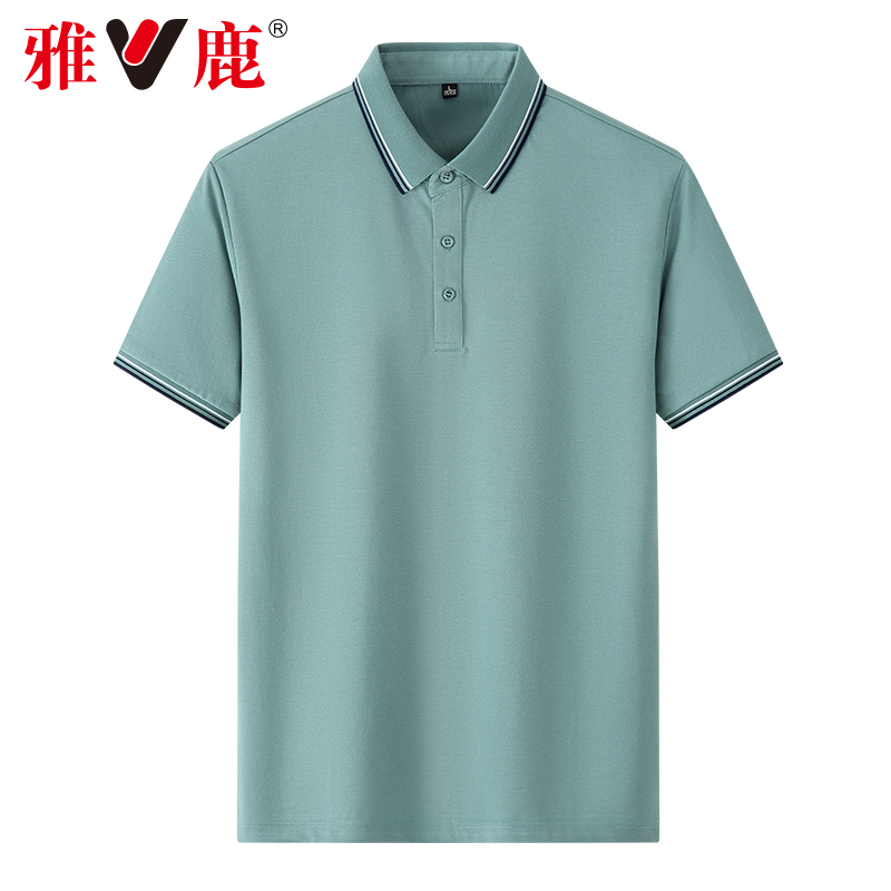 雅鹿男士短袖高端纯色夏季p polo衫 雅鹿服饰Polo衫