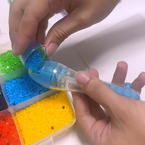 拼豆豆拼豆笔手工diy辅助工具点按式拼豆笔立体融合豆益智补充包6 - 图0