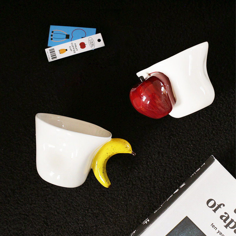 创意苹果香蕉陶瓷杯情侣款马克杯圣诞节礼物送女生礼物喝水杯,淘宝优惠券,粉丝福利购,淘宝优惠卷