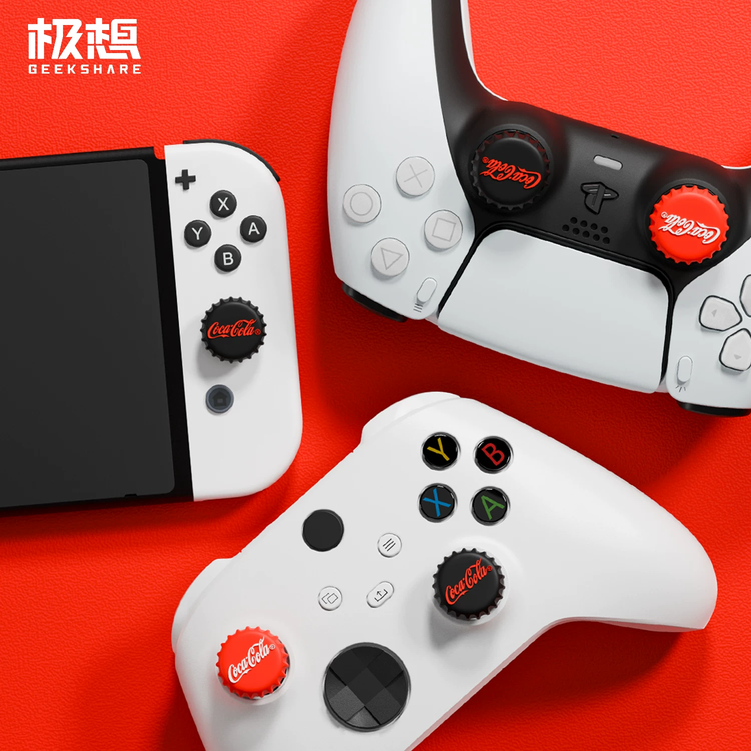 Хочу ручку-ручку головка подходит для switch2 поколения/PS5/PS4/NS Pro2/Xbox головка-грибок силиконовая защитная крышка креативная крышечка бутылки Coca-Cola совместимо с Beitong Feizhi сторонний производитель