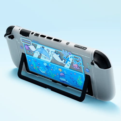 极想任天堂switch2代保护壳NS2代次世代主机游戏机配件硬壳透明保护套鲨鲨派对手柄套卡通可爱保护套防摔 - 图0