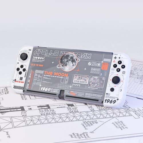 极想任天堂switch oled保护壳登月计划硬壳透明ns2代保护套分体式保护套joycon手柄套防摔便携游戏周边配件 - 图0