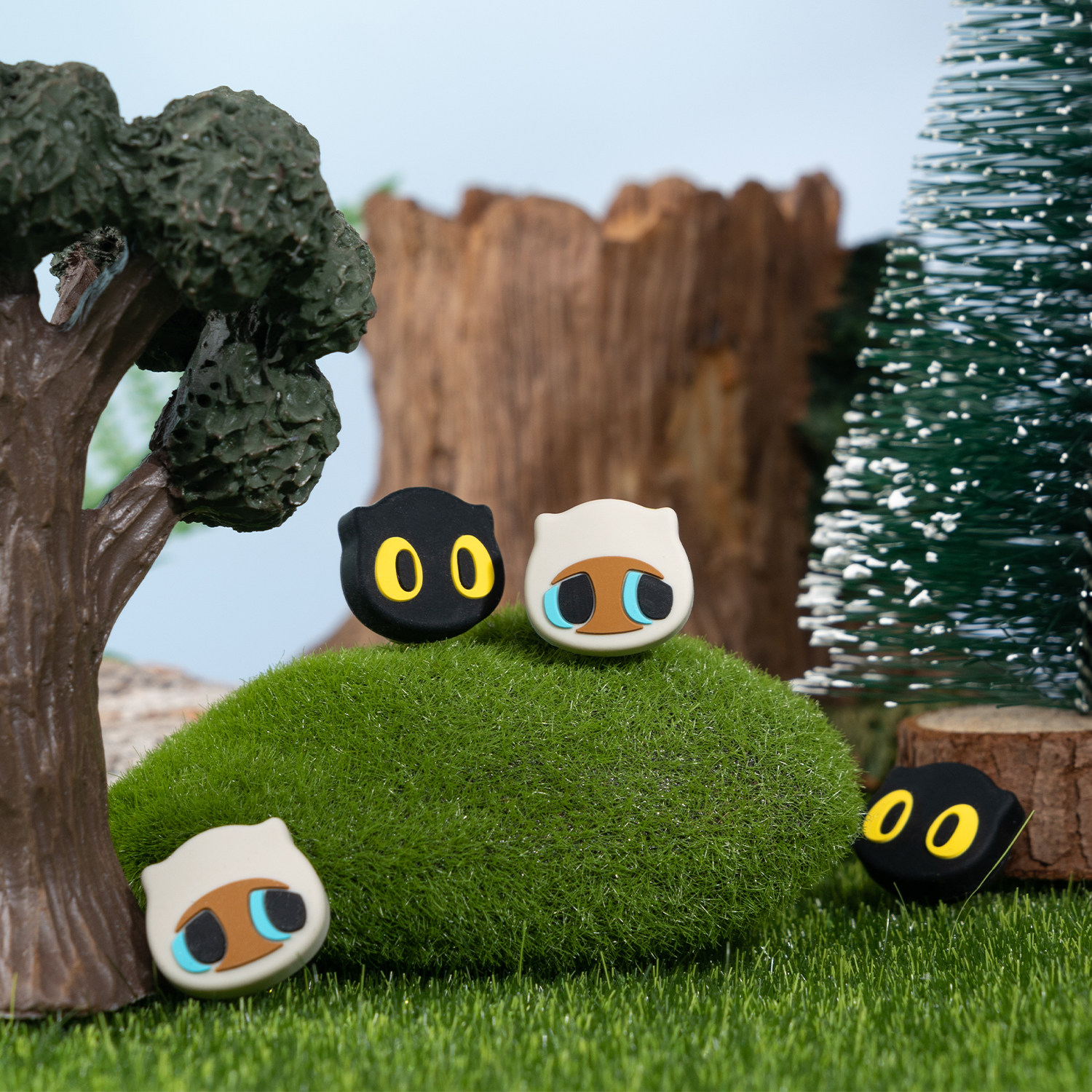 原神极想 任天堂switch摇杆帽可爱大眼喵喵 NS硅胶软套保护套 oled手柄joycon按键帽 适用于lite键帽游戏周边配件