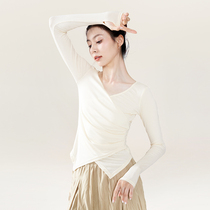 Blouses Exercises Qiutian Winter V Collar Modern Dance Long Sleeve Jacket Finger Female Classical Chinese Dance Suit Body Suit Dance Suit