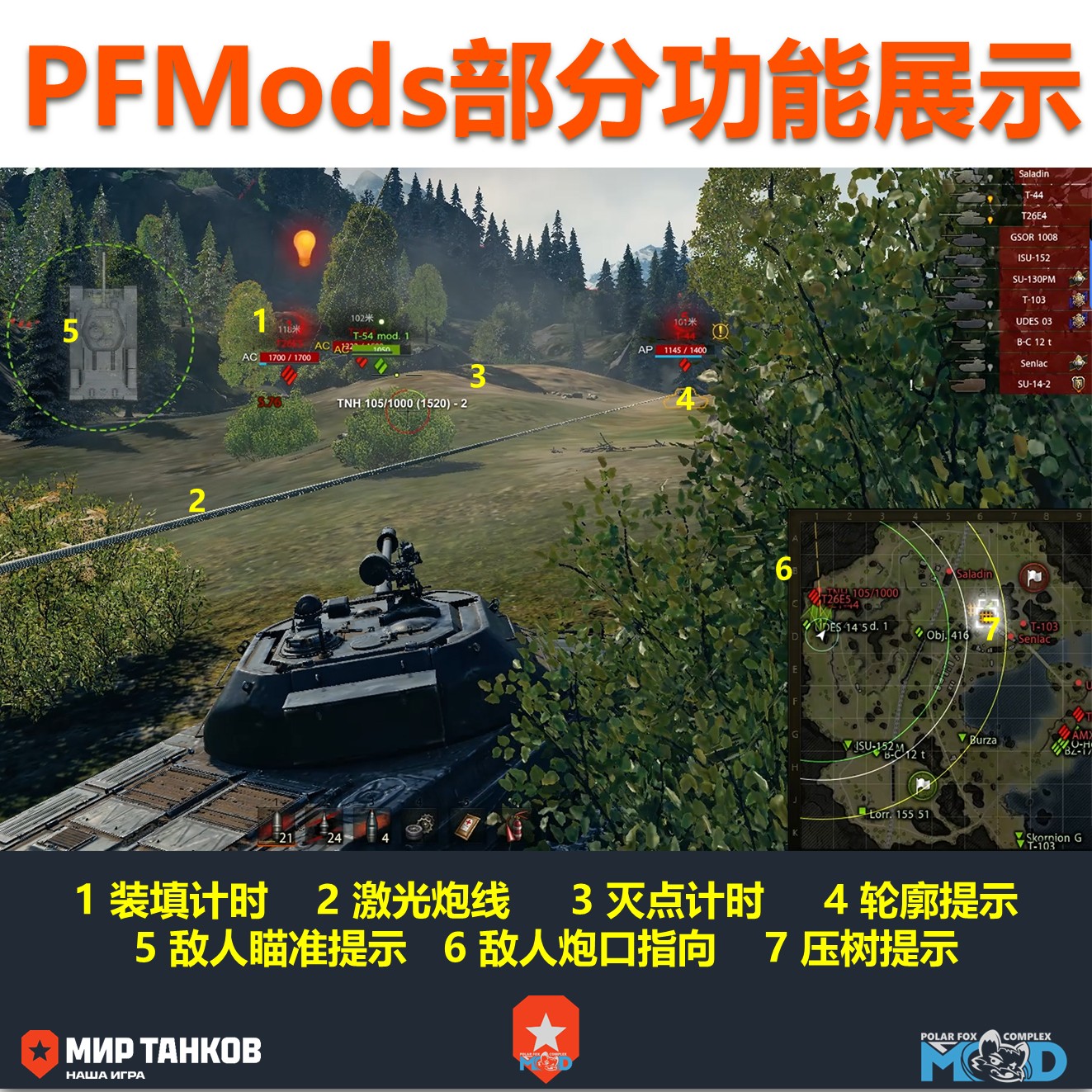 仅支持lesta坦克世界俄服莱服辅助插件瞄准去草PFmods-RU代充值 - 图1