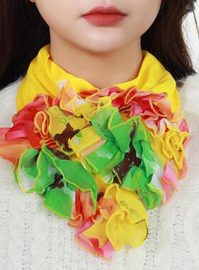 围脖领花女秋冬新款领花纯色脖套花时尚韩版百变假领子