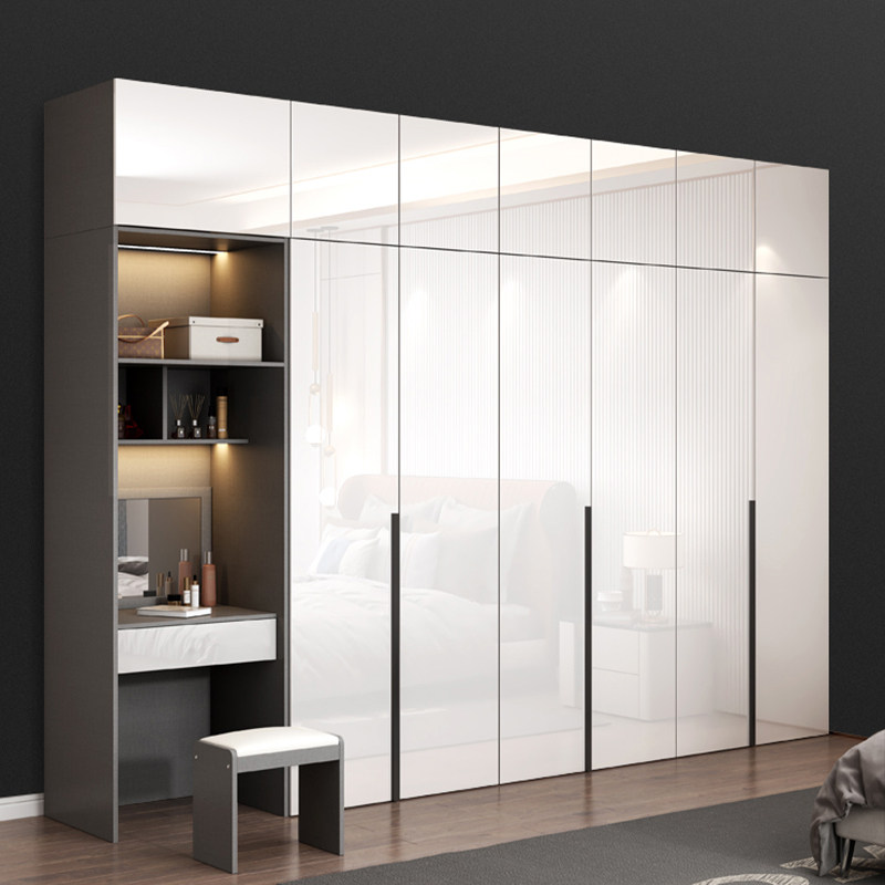 实木轻奢高光开门衣柜现代简约卧室衣帽间北欧衣橱梳妆台组合定制,淘宝优惠券,粉丝福利购,淘宝优惠卷