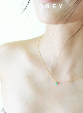ZIVGREY复古欧泊项链小众设计高级感锁骨链百搭颈链