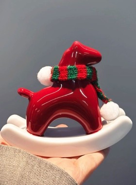 红色小马陶瓷本命年吉祥摆件