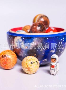 跨境新品星球太阳宇宙模型塑料宇航员树脂工艺品摆件创意星空宇宙
