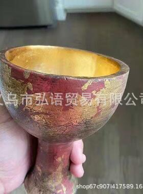 2023跨境新品创意树脂工艺品摆件水杯奖杯金杯复古礼品摆设家居内