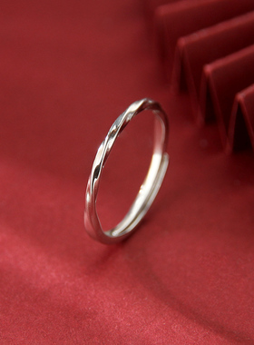 925银几何扭曲戒指简约时尚免摘
