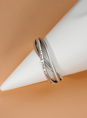 925银英文编织复古个性新款戒指