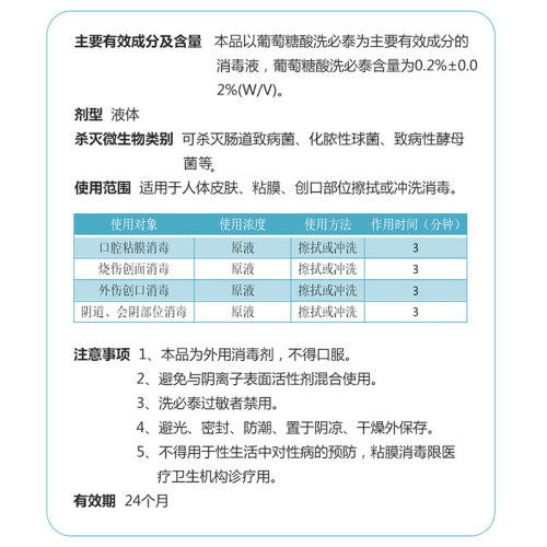 利尔康洗必泰0.2%葡萄糖酸粘膜冲洗消毒液皮肤伤口粘膜口腔漱口水-图1