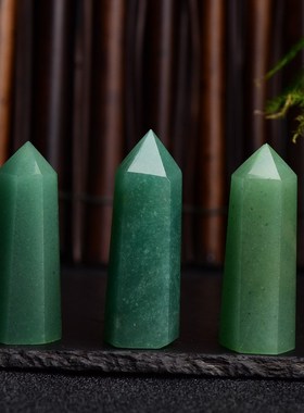 水晶柱东陵玉水晶柱单尖六棱柱水晶石摆件东陵玉棱柱