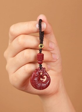 朱砂吊坠男女锦鲤钥匙扣项链金榜题名挂件考研上岸礼物鲤鱼低含量