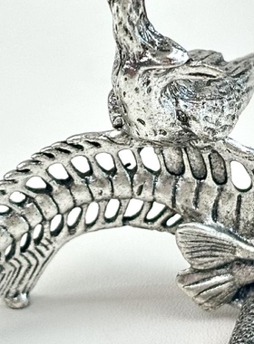 水晶球工艺品底座球托蛋雕托金属乌鸦鱼骨复古做旧摆件