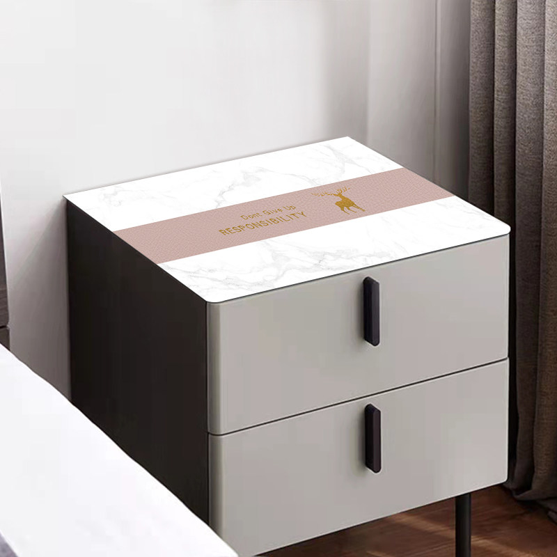 简约现代床头柜桌布皮革桌垫防水防油免洗床头柜盖垫卧室高级感,淘宝优惠券,粉丝福利购,淘宝优惠卷