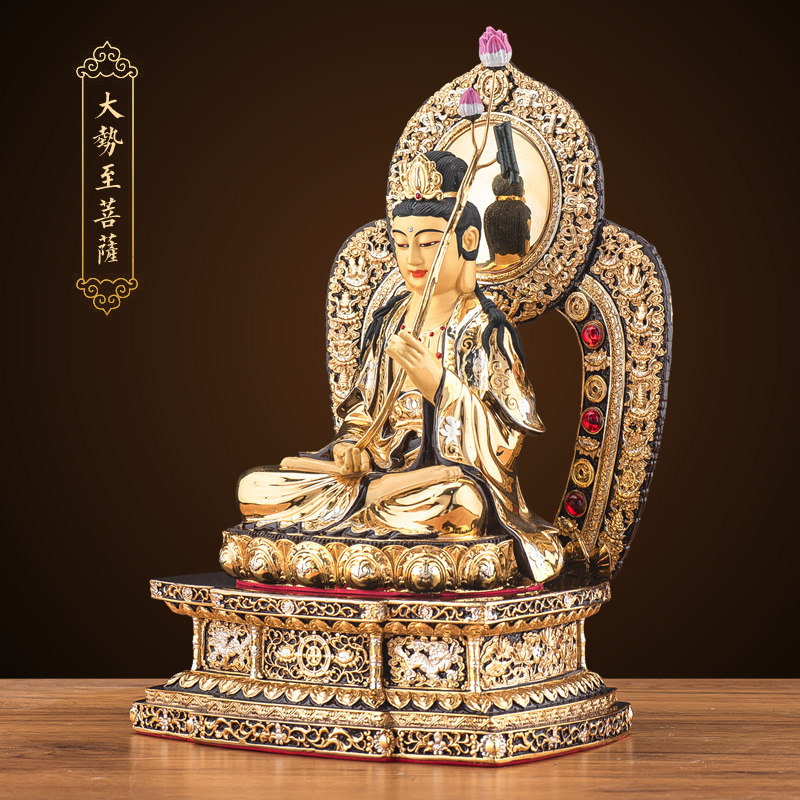 贺玉吉佛具纯铜鎏金西方三圣佛像 贺玉吉摆件