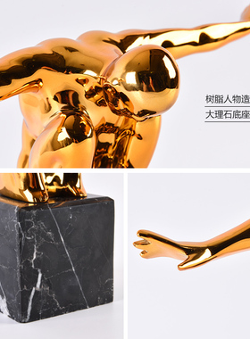 简约现代轻奢摆件树脂雕塑人物家居饰品样板房客厅酒柜电视柜装饰