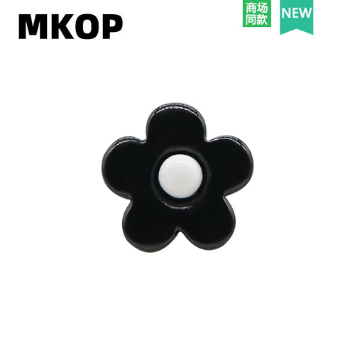 Mkop洞洞鞋配饰diy鞋扣配件蝴蝶结黑白鞋花装饰扣适配Cross/Crocs - 图1