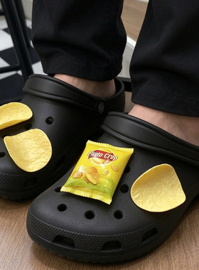 MKOP洞洞鞋配饰高级感鞋扣配件仿真零食薯片鞋花适配Cross/Crocs