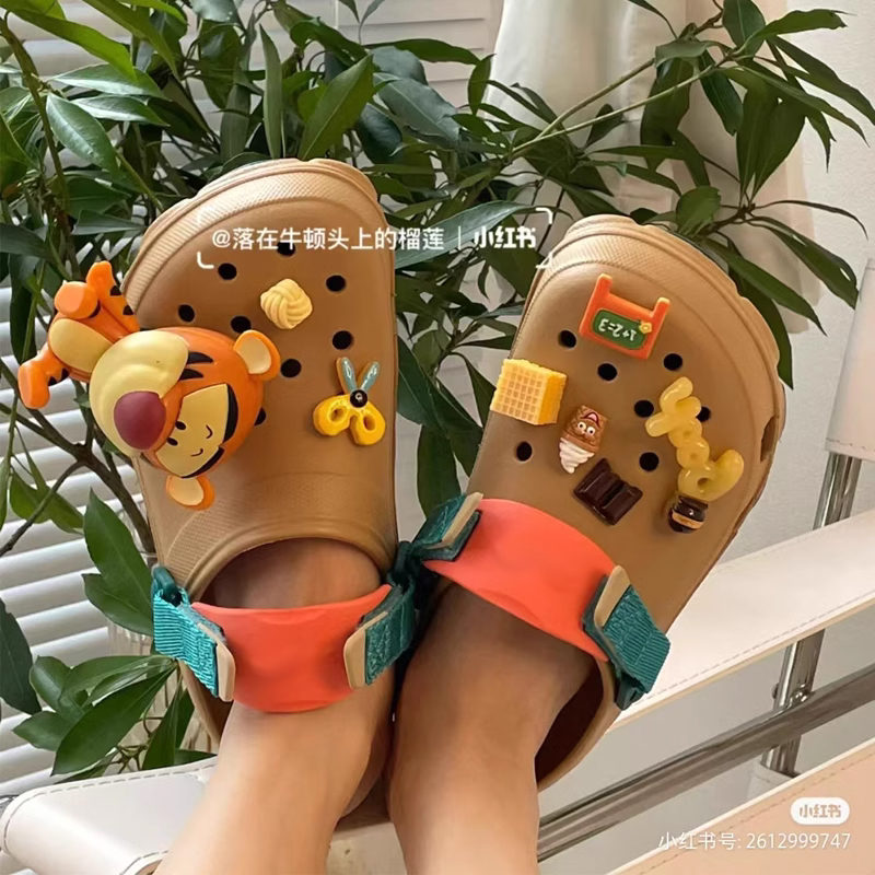 Mkop洞洞鞋配饰鞋扣配件立体维尼套装鞋花装饰扣适配Cross/Crocs-图2