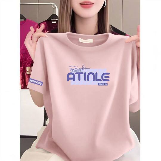 Camiseta de manga corta de puro algodón para mujer nuevo diseño de verano