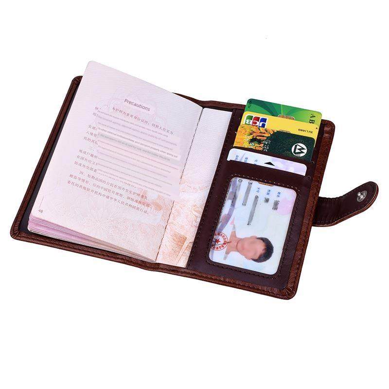 Travel Hasp Passport Holder Cover Leather Wallet Women Men P - 图3