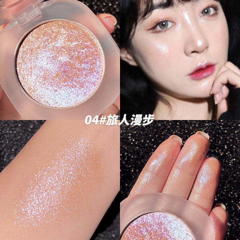 网红钻石高光细闪粉珠光自然粉饼 姿故寿司帘