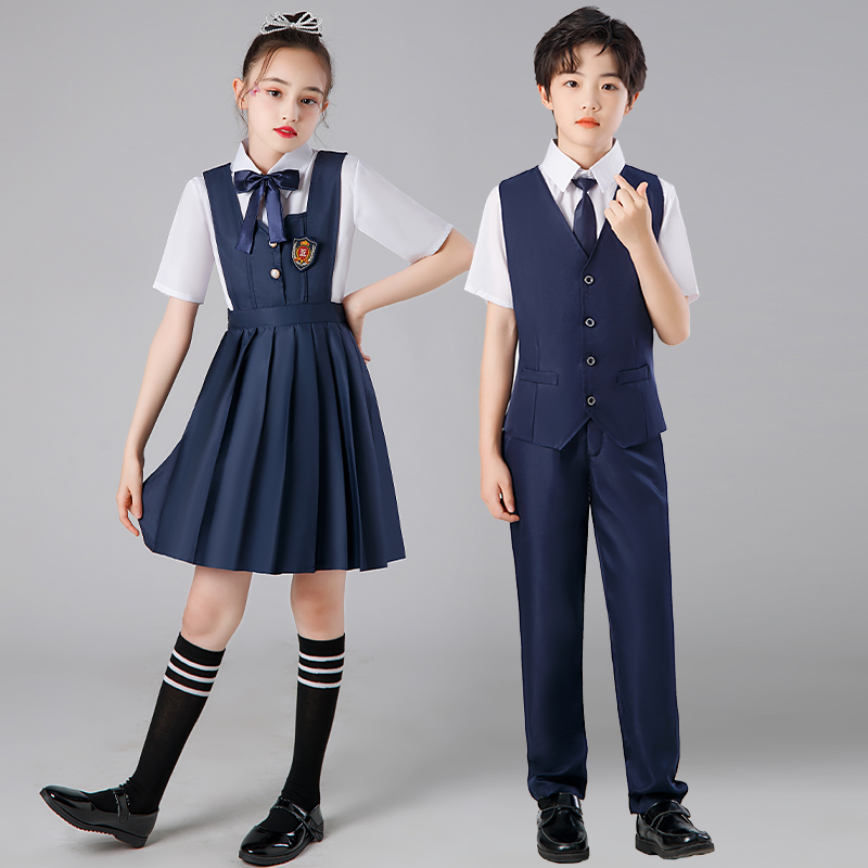 儿童大合唱演出服英伦学院风校服班服幼儿园服装中小学生朗诵表演