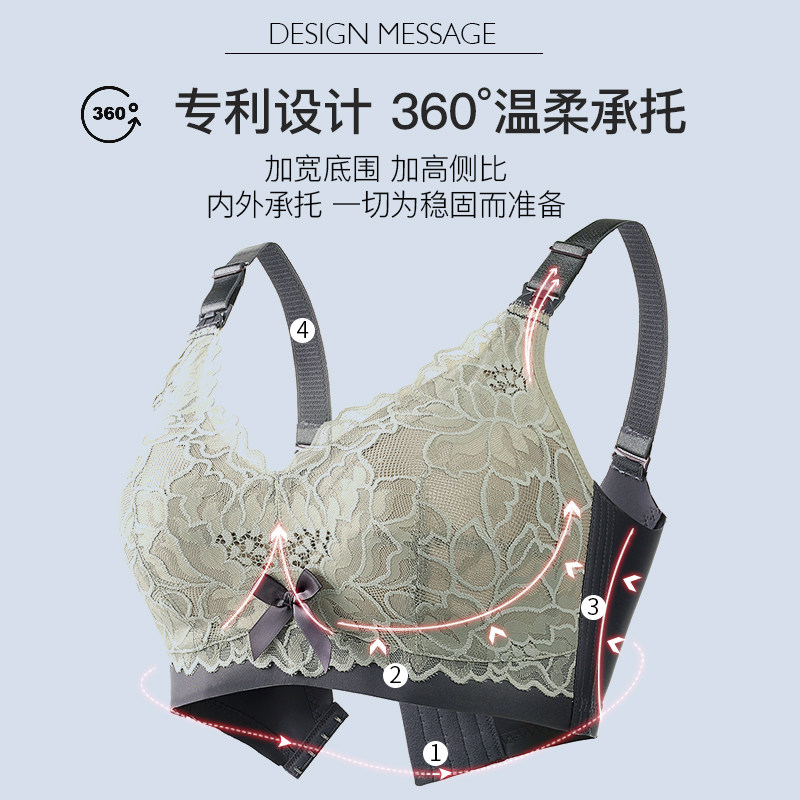 哺乳大码大胸大罩杯聚拢防下垂文胸 丽雪瑶哺乳文胸