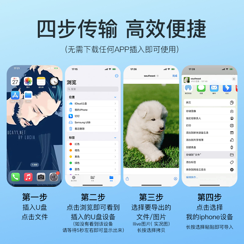 三星苹果15手机u盘128g高速iphone15外接u盘手机电脑两用扩容256g - 图3