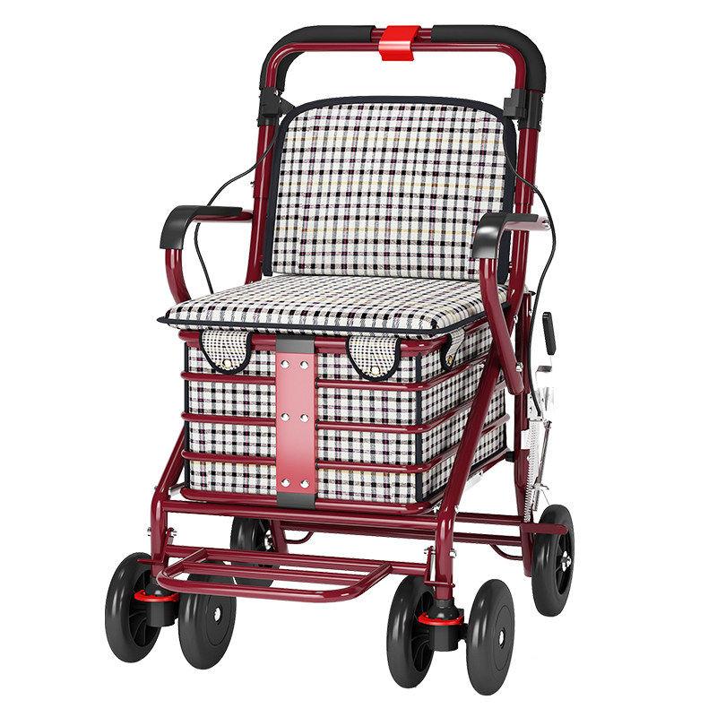 老人手推车可坐可折叠买菜车家用代步车四轮便携购物车老年小拉车,淘宝优惠券,粉丝福利购,淘宝优惠卷