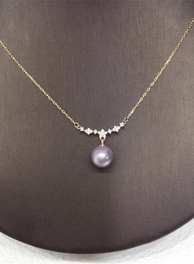 淡水珍珠项链妖紫色仙女珍珠吊坠